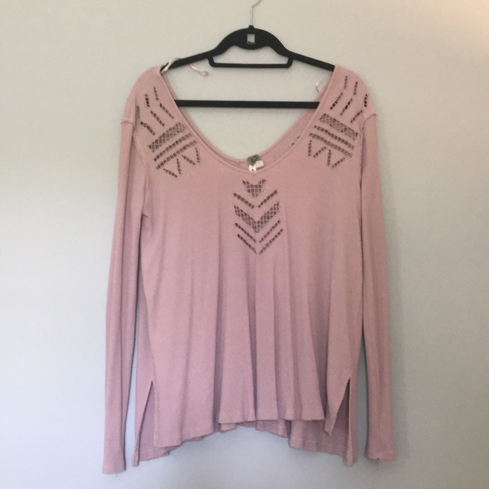 Free people long sleeve cut out top